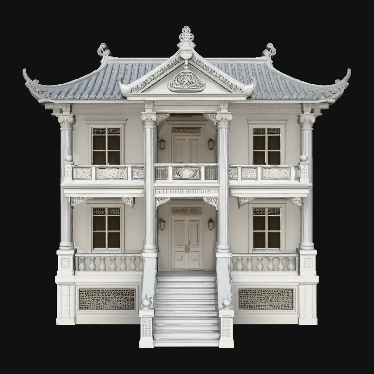 Pagoda Roof Villa Model Design 3