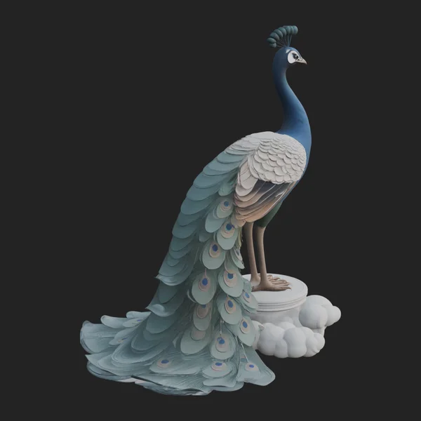 Peacock on Cloud Statue Design 2