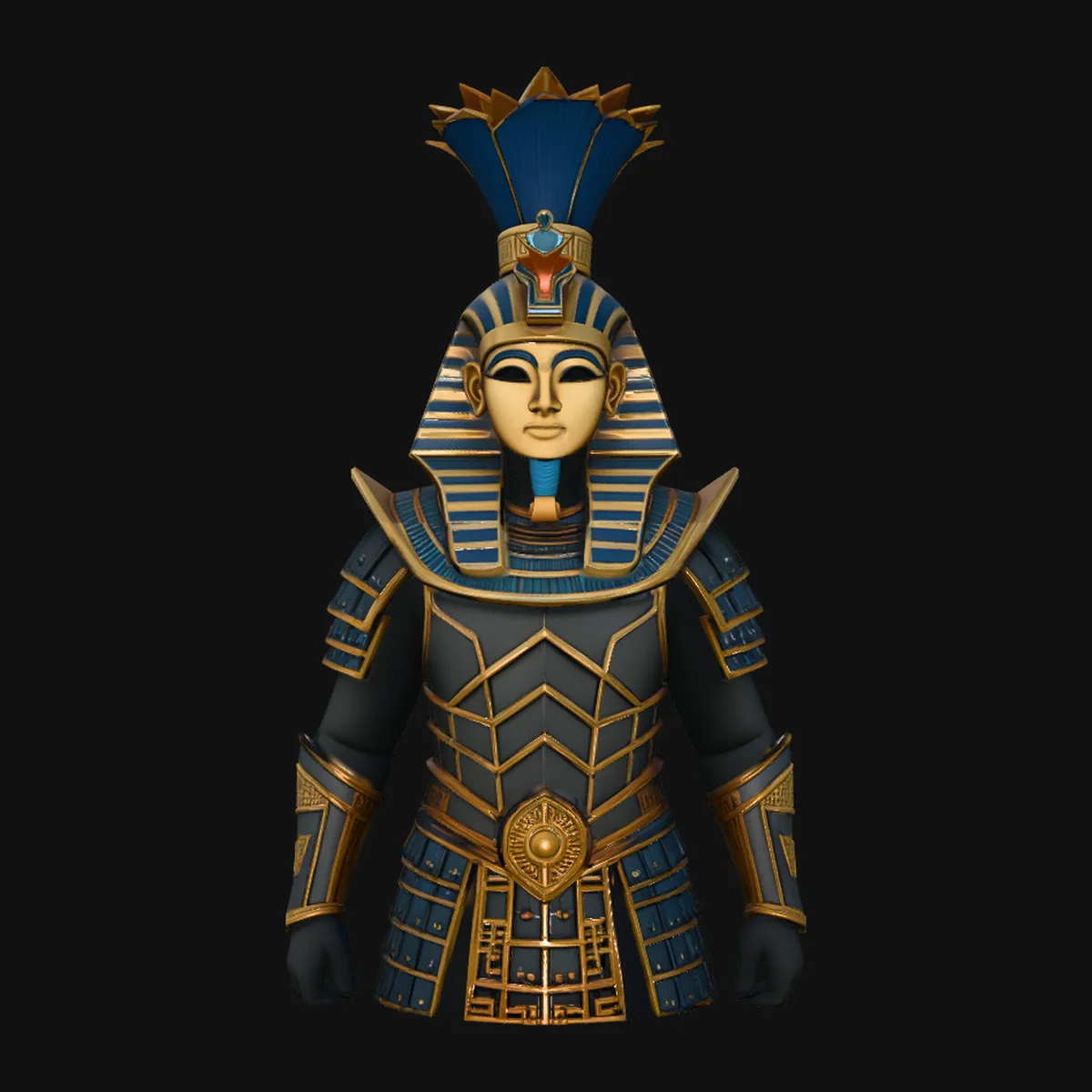 Pharaoh Gold Armor Bust Statue Design 1