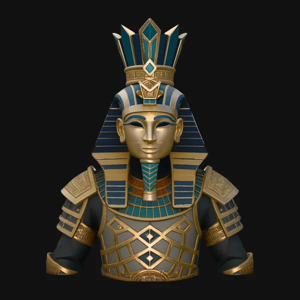 Pharaoh Gold Armor Bust Statue Design 3