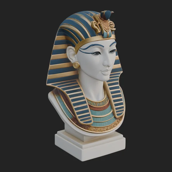 Pharaoh Nemes Bust Statue Design 2
