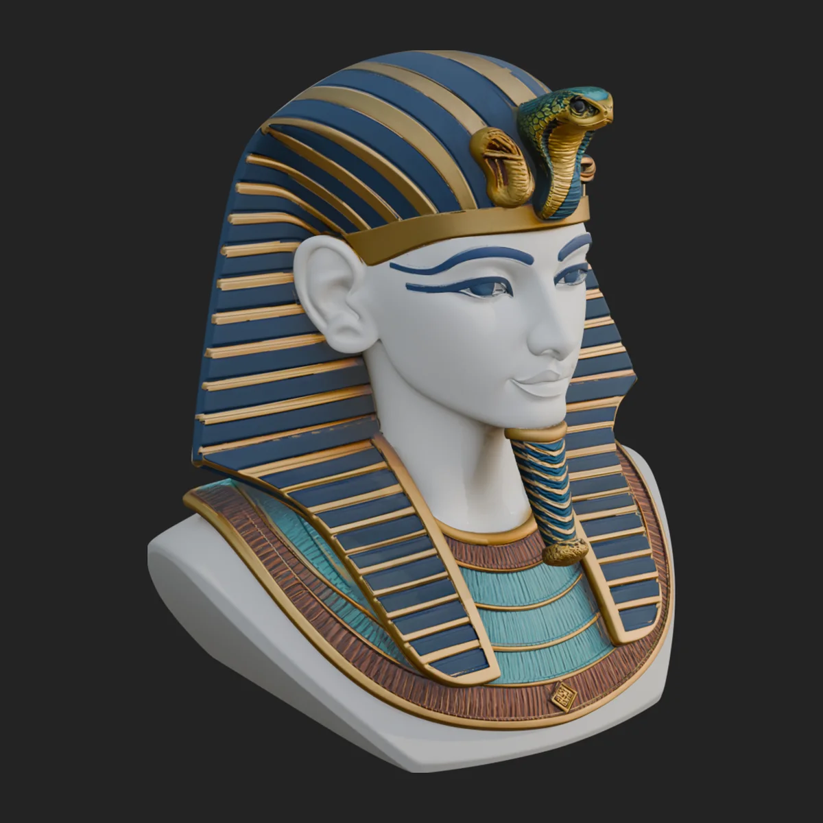 Pharaoh Nemes Bust Statue Design 8