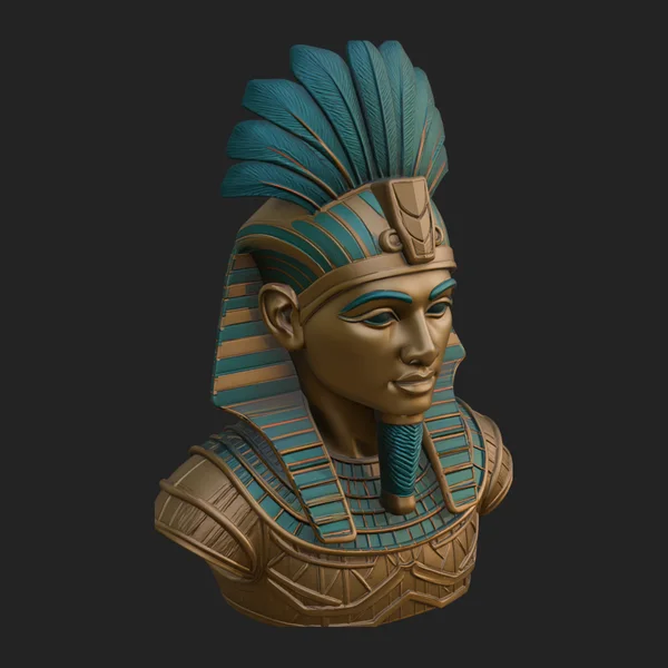 Pharaoh Nemes Bust Statue Design 9