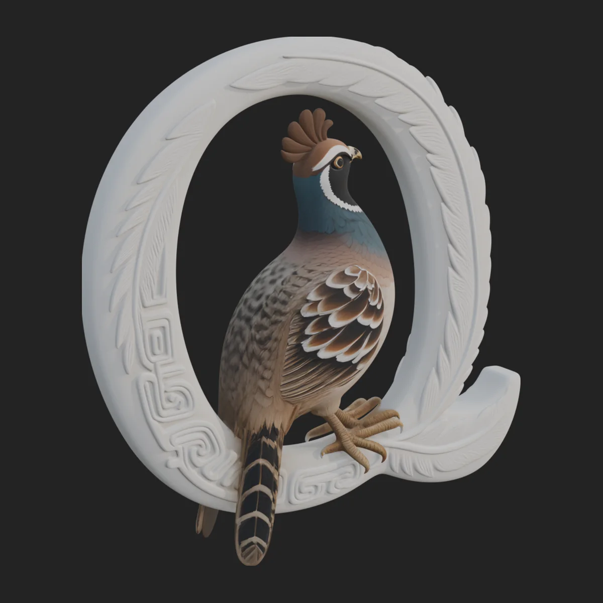 Pheasant Oval Relief Plaque Design 3