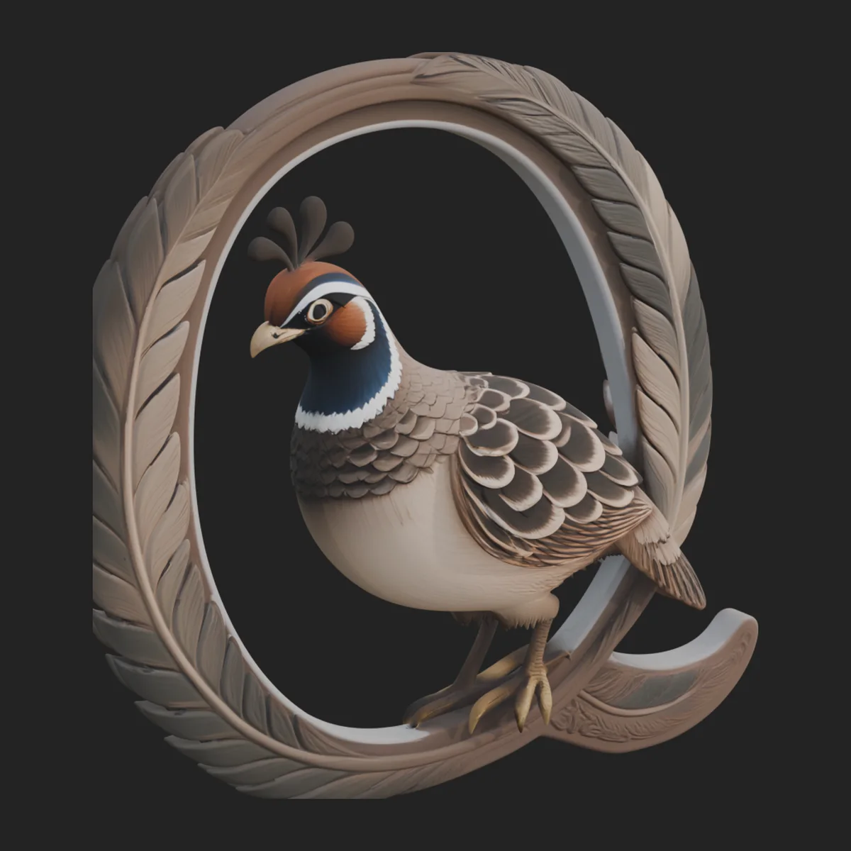 Pheasant Oval Relief Plaque Design 4