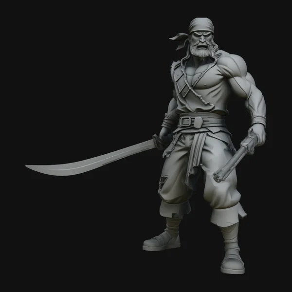 Pirate Captain Warrior Statue