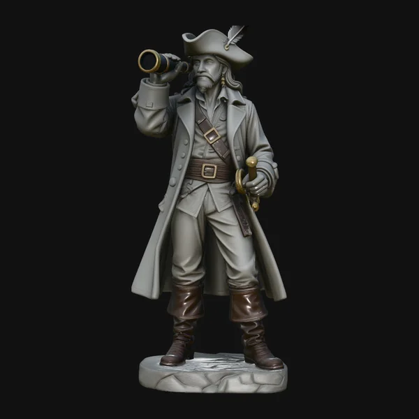 Pirate Captain with Spyglass Statue Design 1