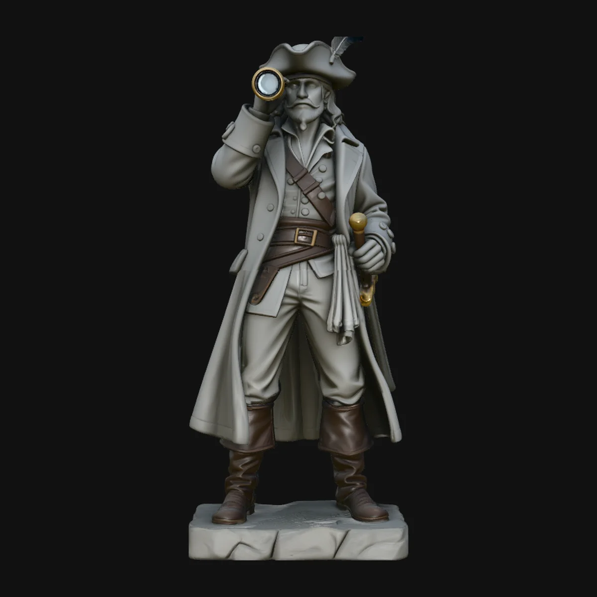 Pirate Captain with Spyglass Statue Design 2