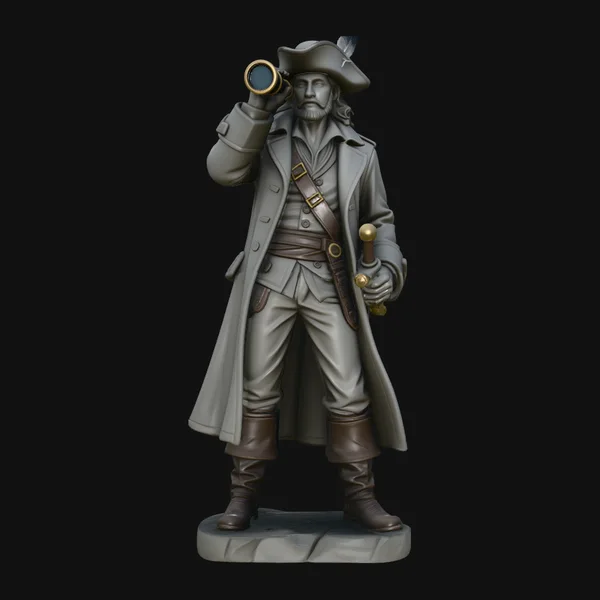 Pirate Captain with Spyglass Statue Design 3
