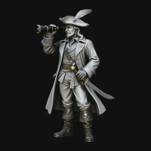Pirate Captain with Spyglass Statue Design 4