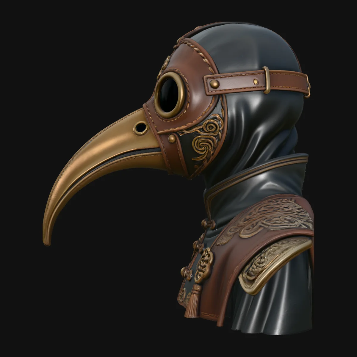 Plague Doctor Bust Statue Design 2
