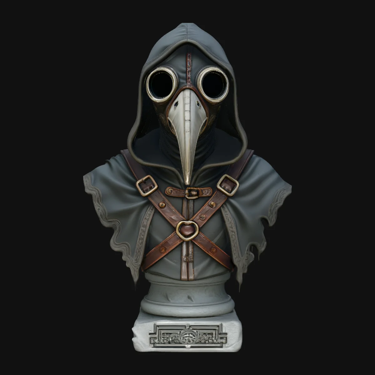 Plague Doctor Bust Statue Design 6