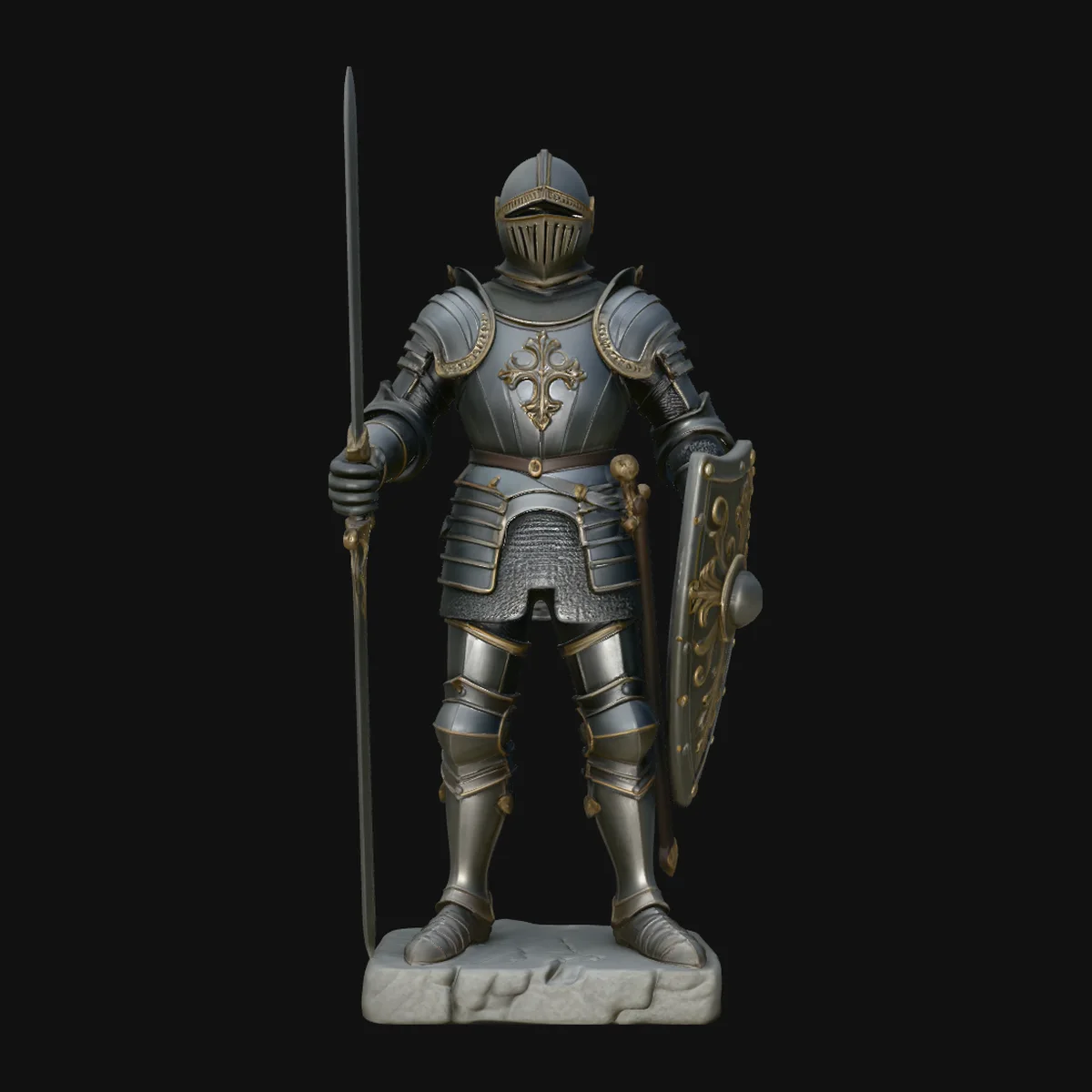 Plate Armor Knight Statue Design 2