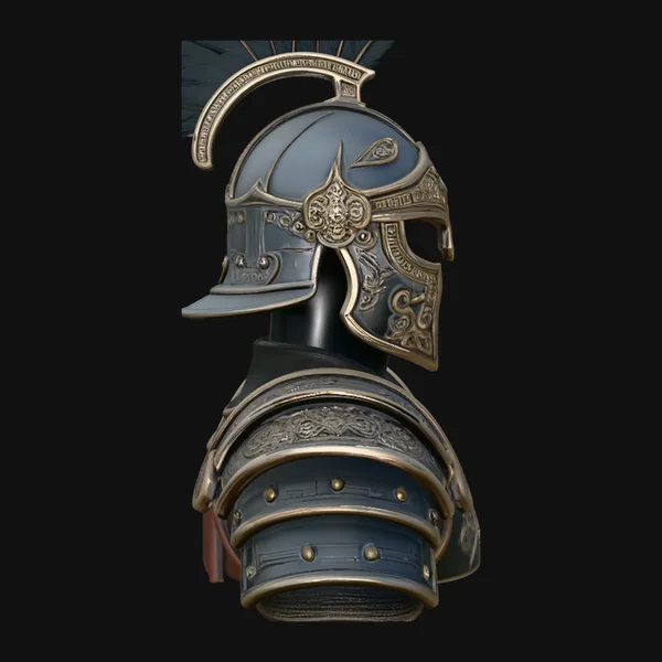 Plumed Crest Helmet Armor Statue Design 2
