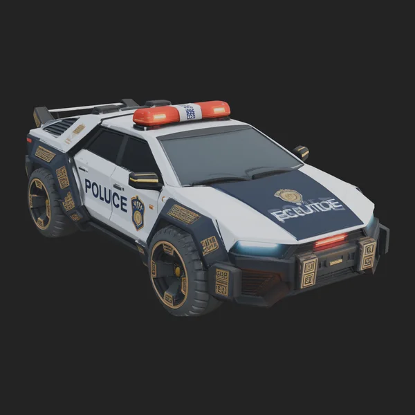 Police Patrol Car Model Design 3
