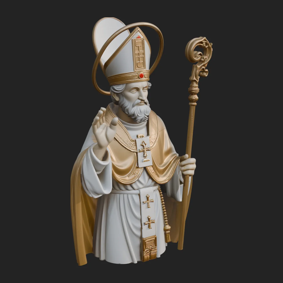 Pope with Crosier Statue Design 1
