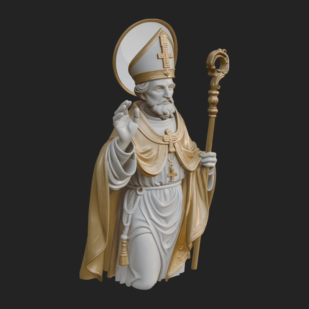 Pope with Crosier Statue Design 4