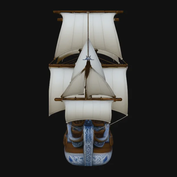 Porcelain Sailing Ship Model Design 3