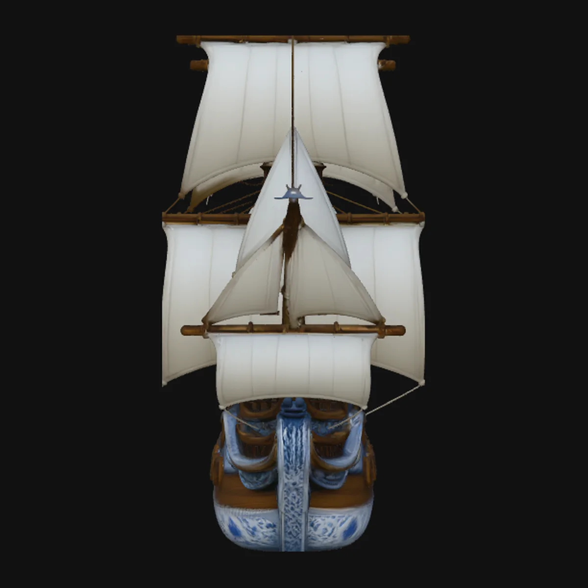 Porcelain Sailing Ship Model Design 3