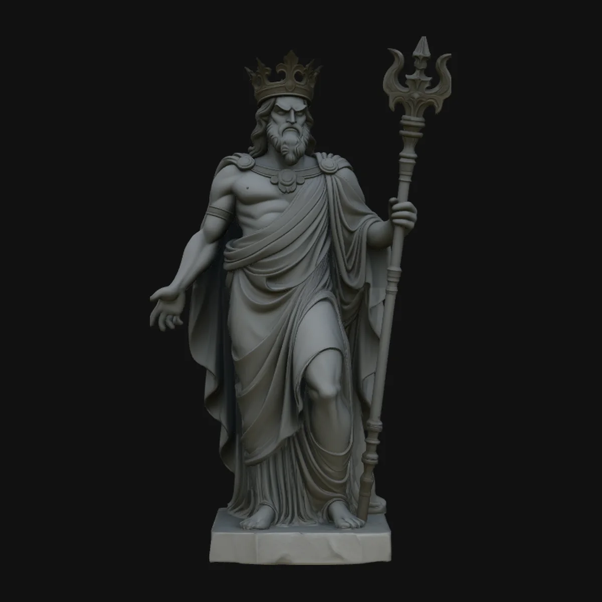 Poseidon Sea King Statue Design 1