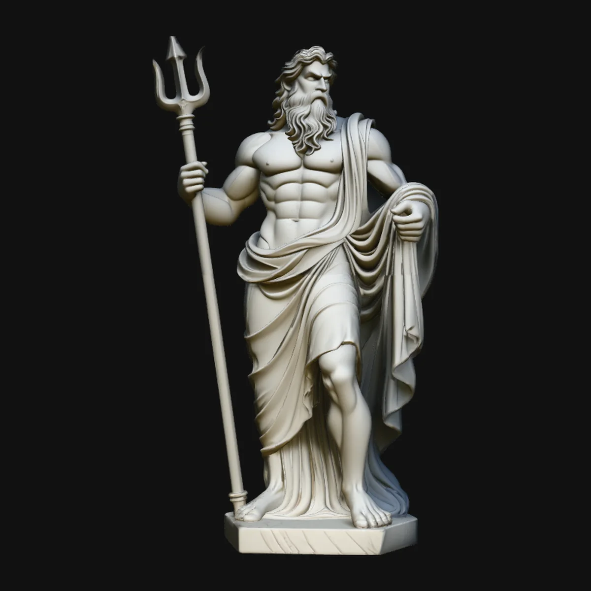 Poseidon with Trident Statue Design 1
