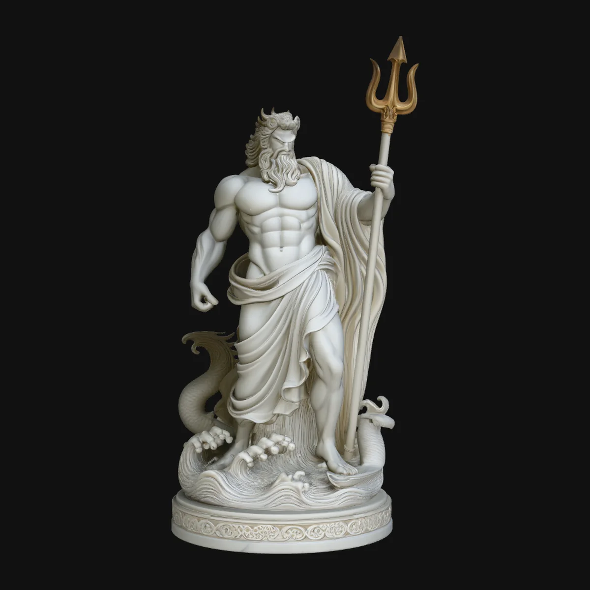 Poseidon with Trident Statue Design 10