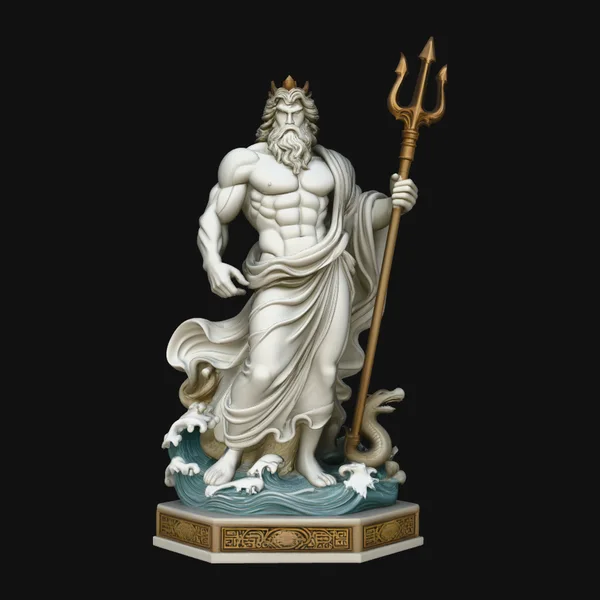 Poseidon with Trident Statue Design 11