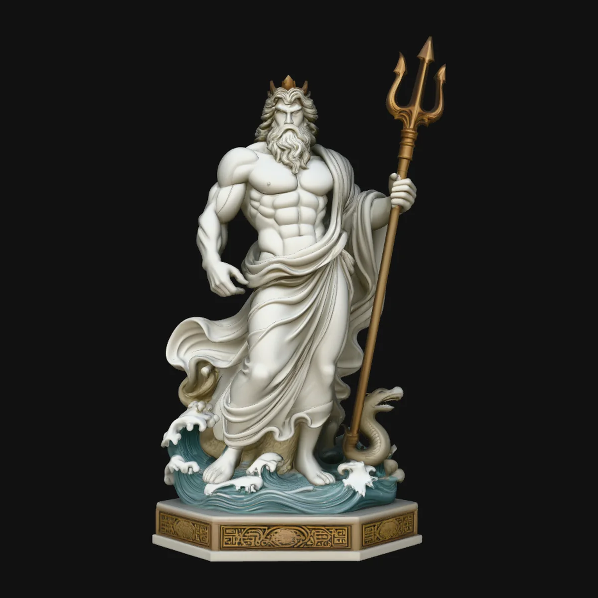 Poseidon with Trident Statue Design 11