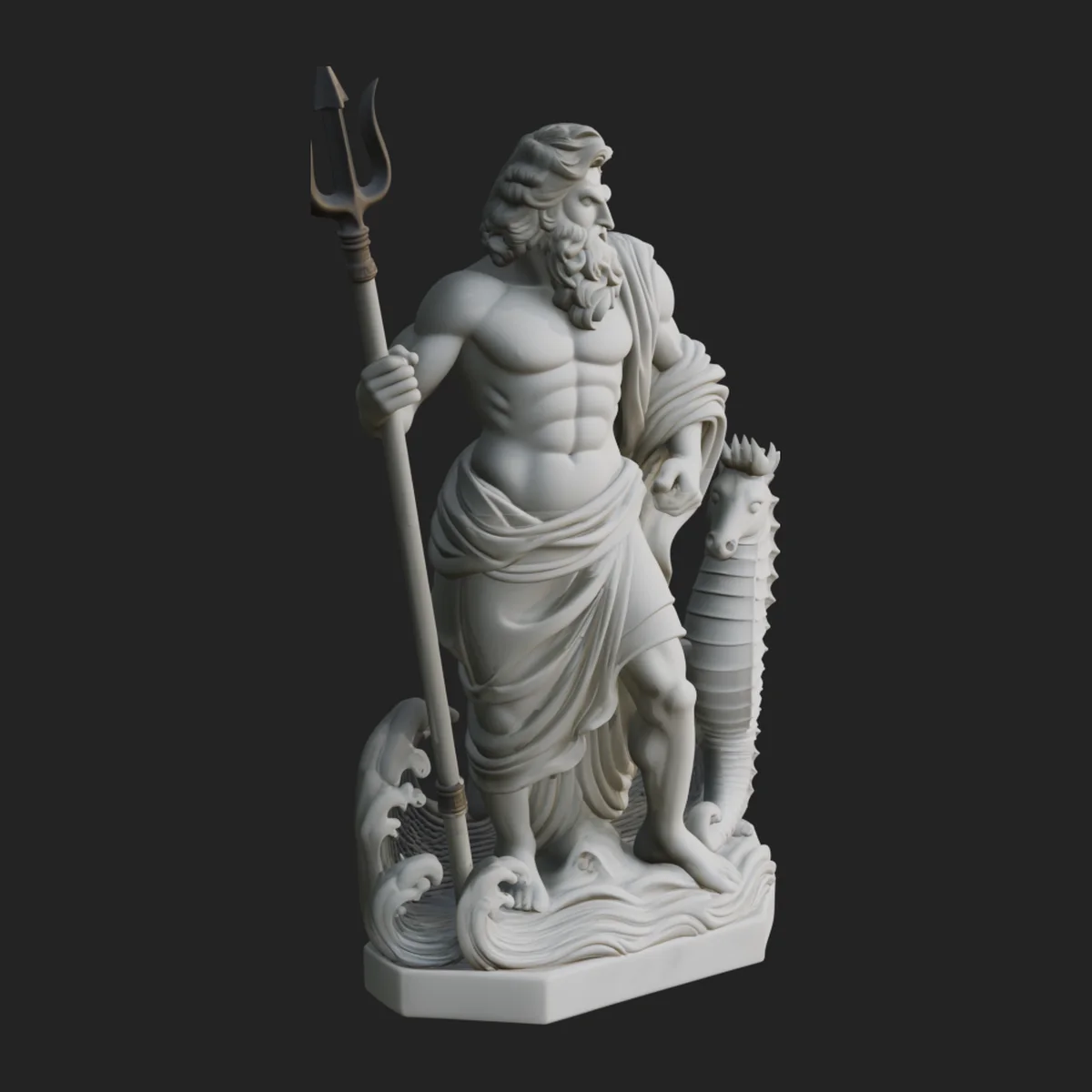 Poseidon with Trident Statue Design 13
