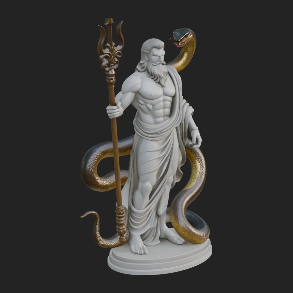 Poseidon with Trident Statue Design 14