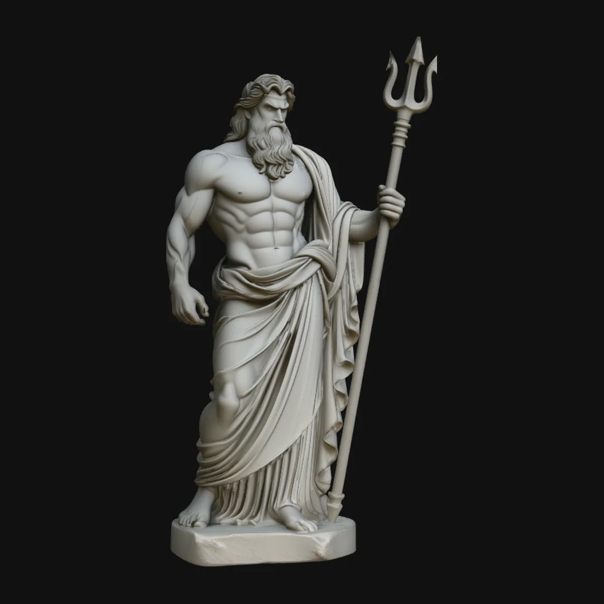 Poseidon with Trident Statue Design 2