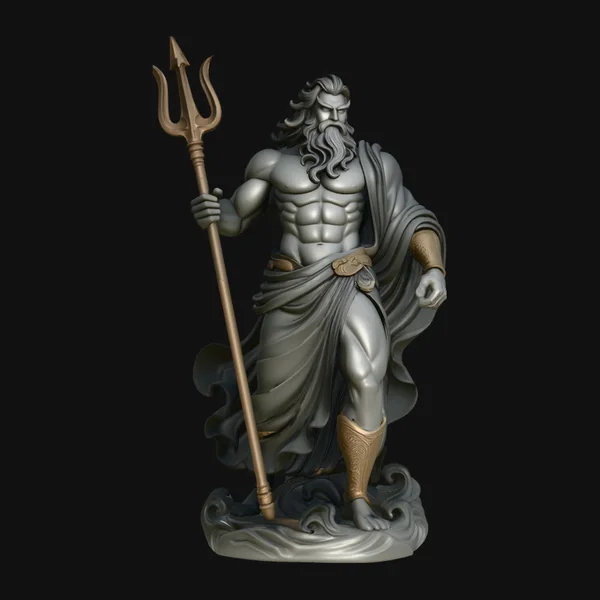 Poseidon with Trident Statue Design 6