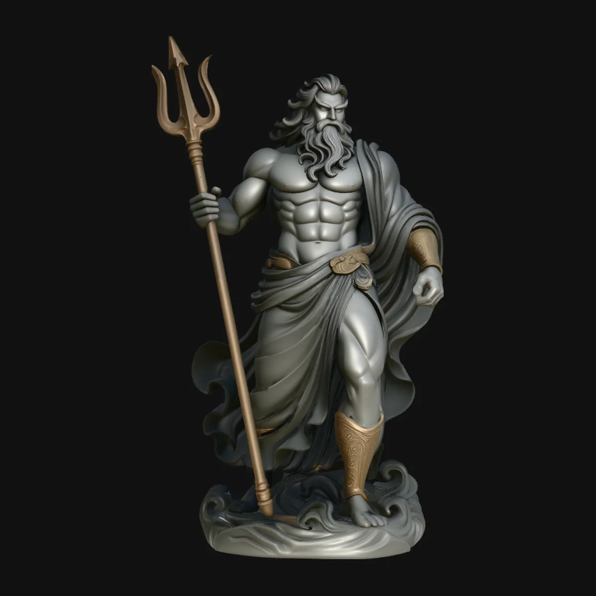 Poseidon with Trident Statue Design 6