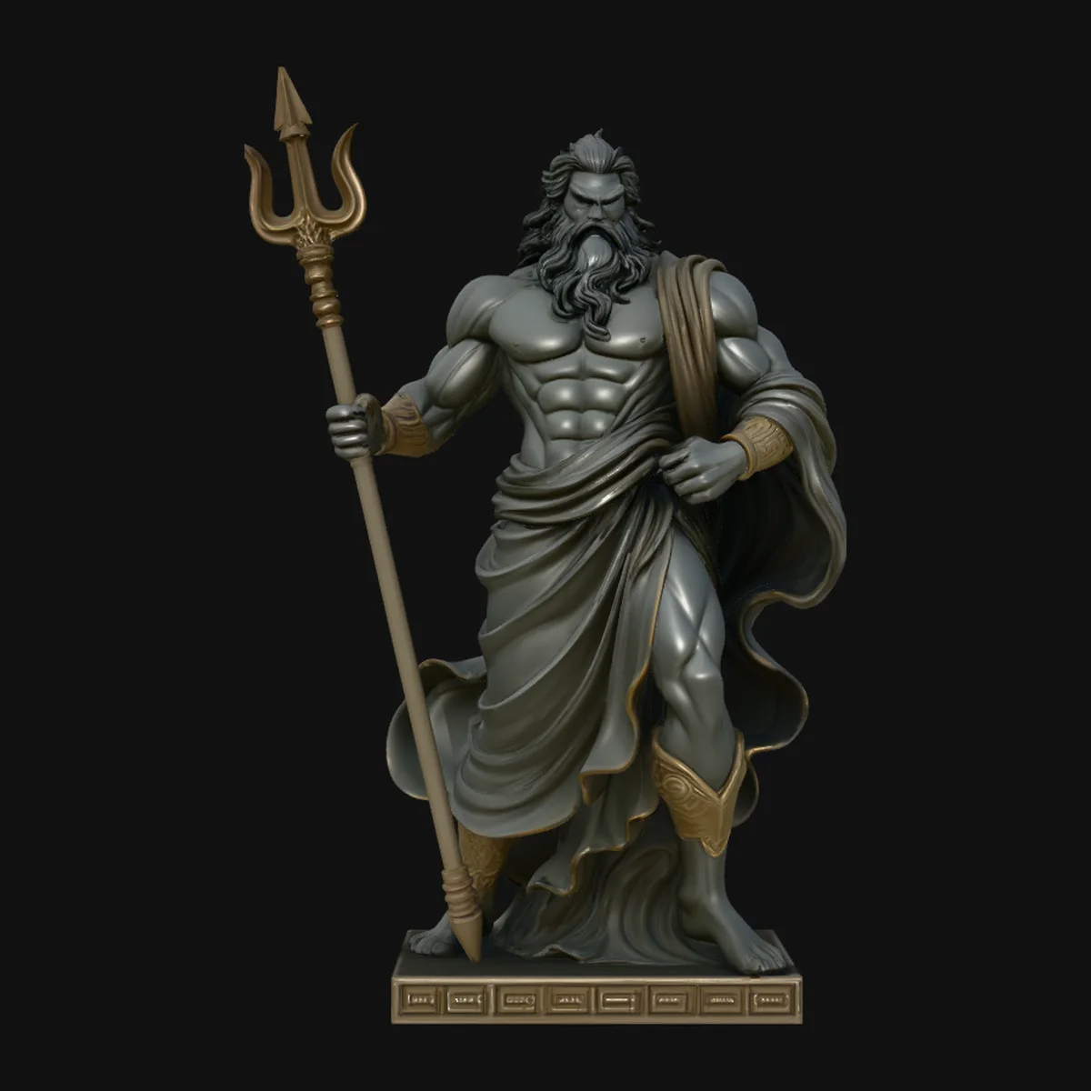 Poseidon with Trident Statue Design 7