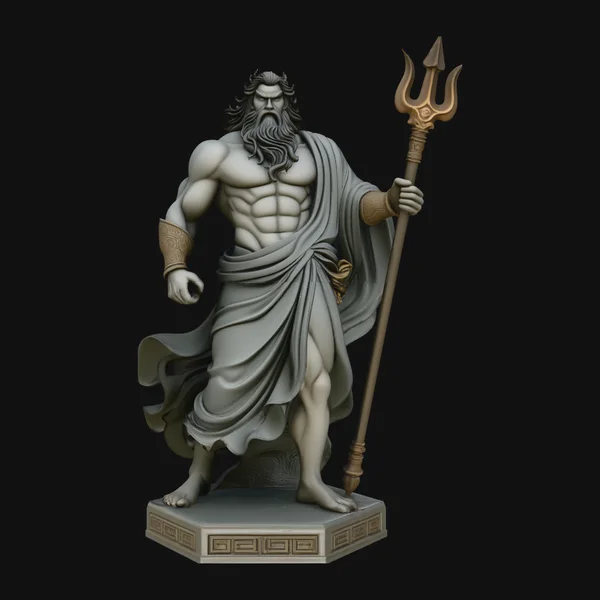 Poseidon with Trident Statue Design 8