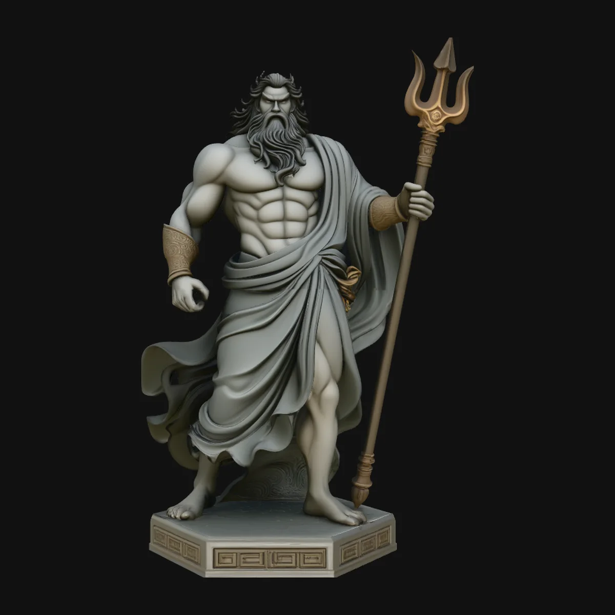 Poseidon with Trident Statue Design 8