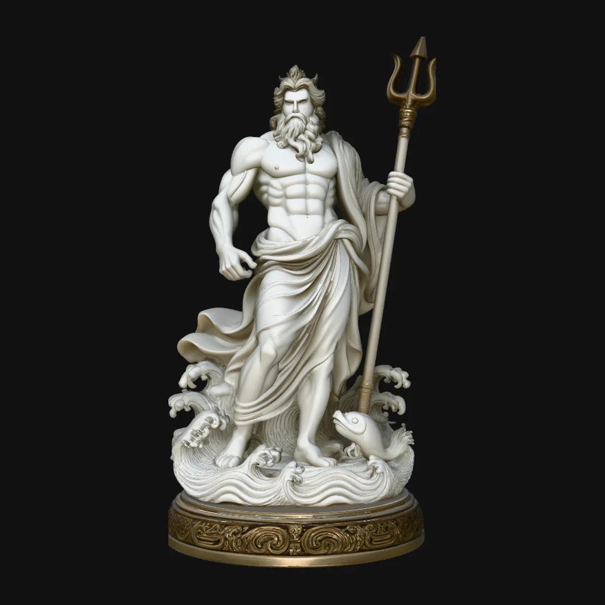 Poseidon with Trident Statue Design 9
