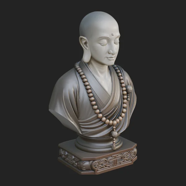 Praying Monk Bust Statue Design 2