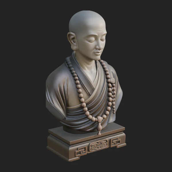 Praying Monk Bust Statue Design 3