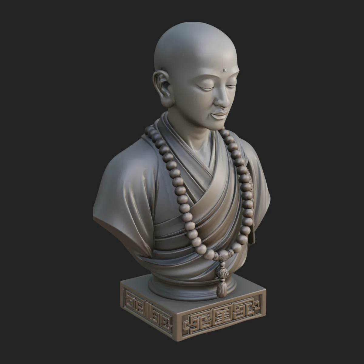Praying Monk Bust Statue Design 4