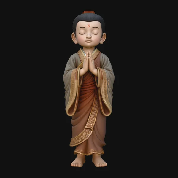 Praying Young Monk Statue Design 1