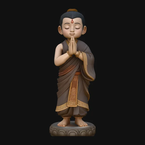 Praying Young Monk Statue Design 3