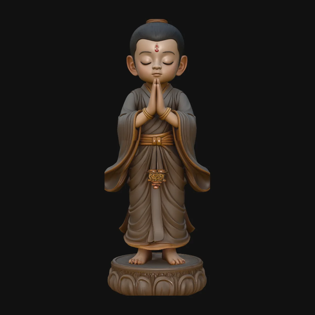 Praying Young Monk Statue Design 4
