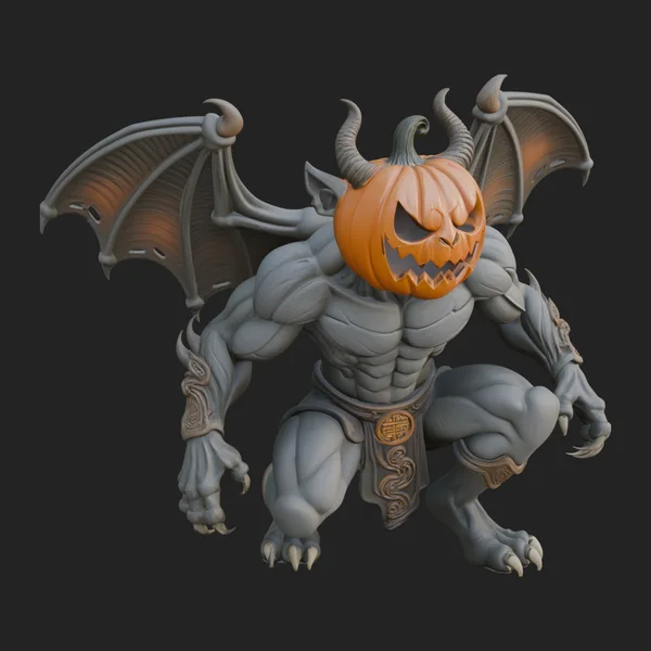 Pumpkin Headed Gargoyle Statue Design 4