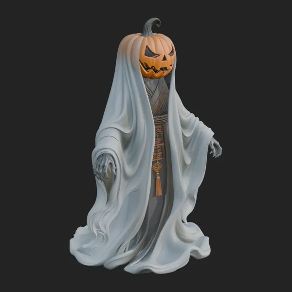 Pumpkin Headed Ghost Statue Design 3