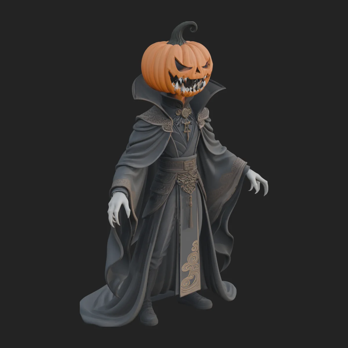 Pumpkin Headed Lord Statue Design 2