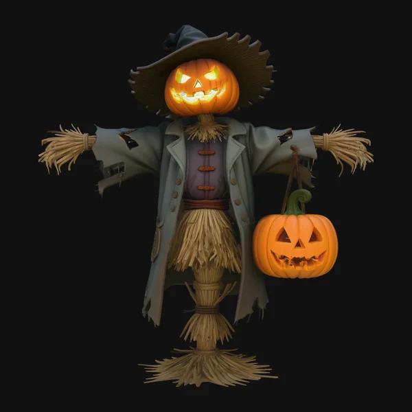 Pumpkin Scarecrow Statue Design 1