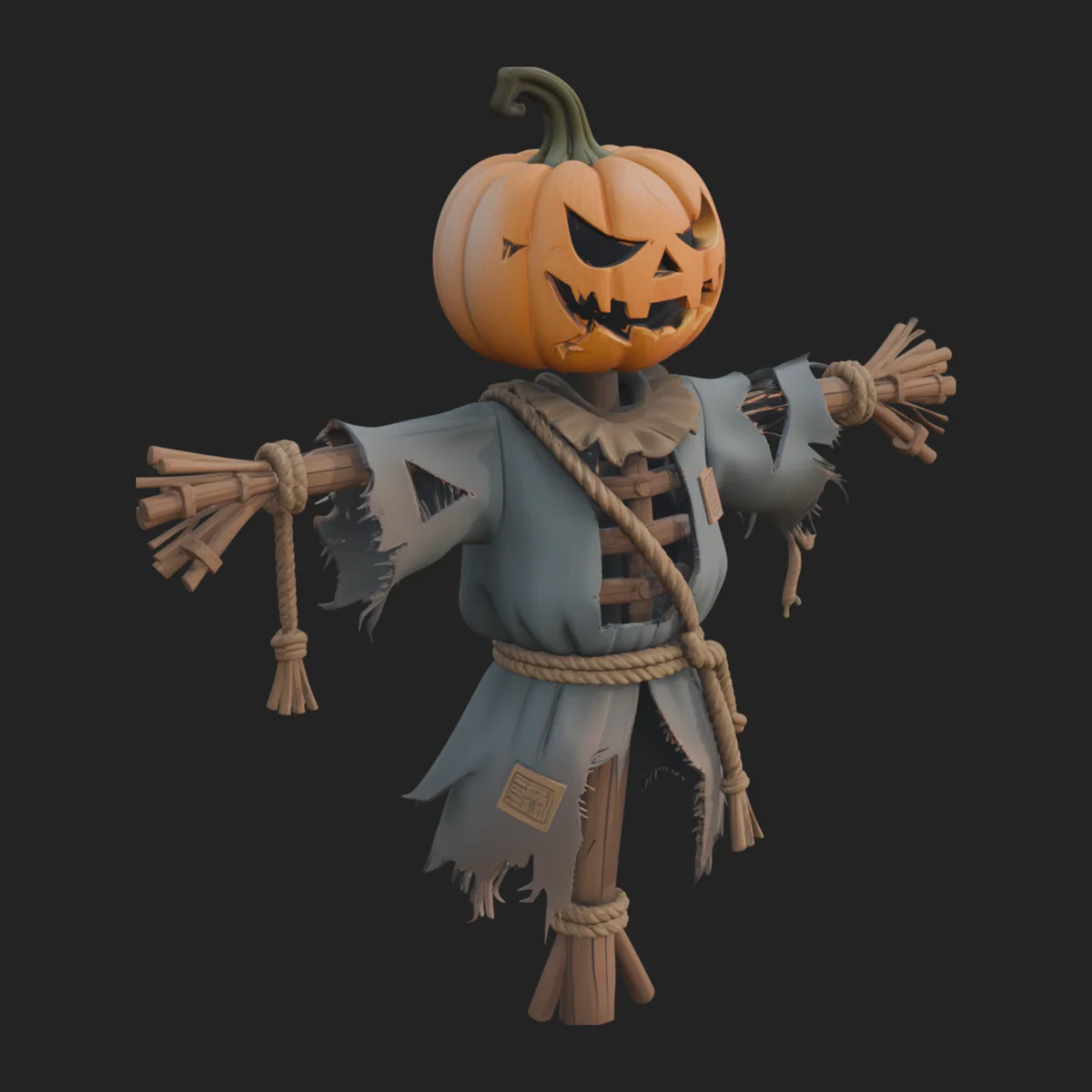 Pumpkin Scarecrow Statue Design 10
