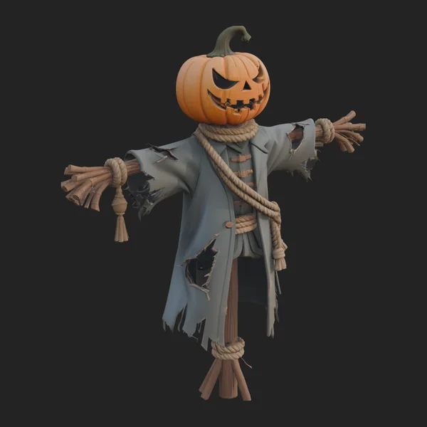 Pumpkin Scarecrow Statue Design 13
