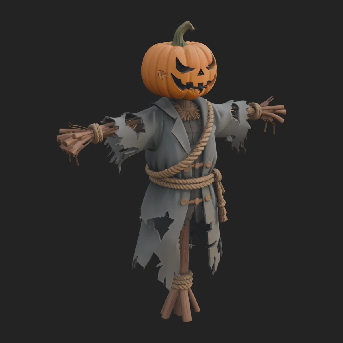 Pumpkin Scarecrow Statue Design 14